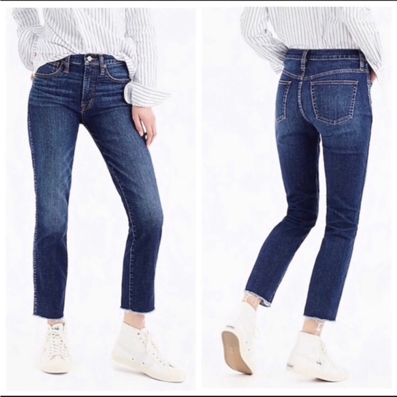 J. Crew Denim - Like new J.Crew 10”Vintage Straight high rise fray hem Jeans 32